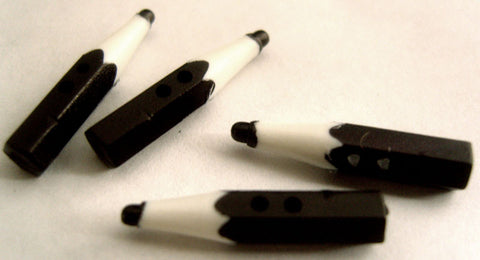 B16037 25mm Black Pencil Crayon 2 Hole Button - Ribbonmoon