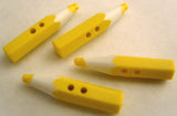 B16043 25mm Yellow Pencil Crayon 2 Hole Button - Ribbonmoon