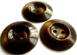 B16064 23mm Brown Pearlised Polyester 2 Hole Button - Ribbonmoon