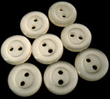 B1610 11mm Pearlised White Semi Transparent 2 Hole Button - Ribbonmoon