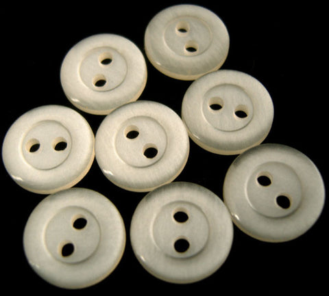 B1610 11mm Pearlised White Semi Transparent 2 Hole Button - Ribbonmoon