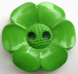 B16115 23mm Emerald Green Flower Shaped 2 Hole Button - Ribbonmoon