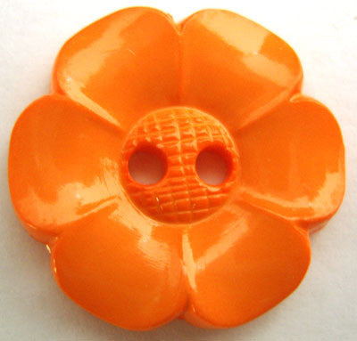 B16117 23mm Orange Daisy Flower Design Nylon 2 Hole Button