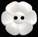 B16120 23mm White Daisy Flower Shaped Gloss Nylon 2 Hole Button