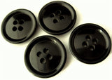 B1614 22mm Black High Gloss 4 Hole Button