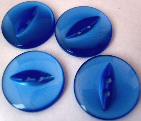 B16181 19mm Royal Blue Polyester Fish Eye 2 Hole Button - Ribbonmoon