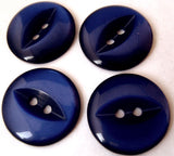 B16184 16mm Very Dark Royal Blue Polyester Fish Eye 2 Hole Button - Ribbonmoon