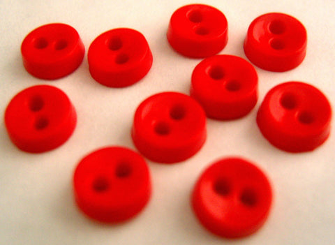B16188 6mm Red Small Nylon 2 Hole Dolls Button - Ribbonmoon