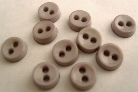 B16273 6mm Grey Small Nylon 2 Hole Dolls Button - Ribbonmoon
