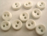 B16290 6mm White Small Nylon 2 Hole Dolls Button - Ribbonmoon