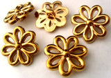 B1629 23mm Gilded Gold Poly Flower Shape Shank Button - Ribbonmoon