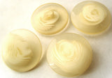 B1631 22mm Tonal Ivory and Bridal White Semi Transparent Shank Button - Ribbonmoon