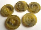 B16454 16mm Greens and Smoked Grey Bone Sheen 4 Hole Button - Ribbonmoon