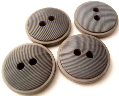 B1646 18mm Slate Grey Textured 2 Hole Button, Ash Grey Rim - Ribbonmoon