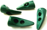 B1653 30mm Jade Green Gloss Toggle Button on a Short Shank - Ribbonmoon