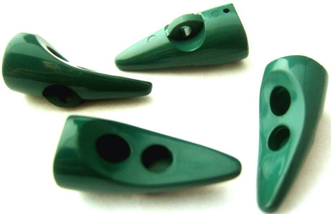 B1653 30mm Jade Green Gloss Toggle Button on a Short Shank - Ribbonmoon