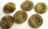 B16586 13mm Greens and Smoked Grey Bone Sheen 4 Hole Button - Ribbonmoon