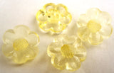 B16709 16mm Yellow Glass Effect Flower Shaped Shank Button - Ribbonmoon