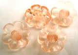 B16754 16mm Apricot Glass Effect Flower Shaped Shank Button - Ribbonmoon