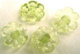 B16770 16mm Green Glass Effect Flower Shaped Shank Button - Ribbonmoon