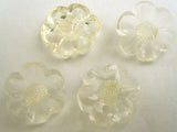 B16777 16mm Cream Glass Effect Flower Shaped Shank Button - Ribbonmoon