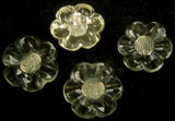 B16777 16mm Cream Glass Effect Flower Shaped Shank Button - Ribbonmoon