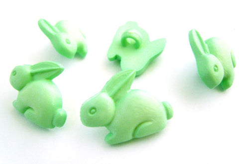 B16794 19mm Mint Green Bunny Rabbit Shaped Novelty Childrens Shank Button