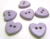 B16802 14mm Lilac Glossy Love Heart Shaped 2 Hole Button