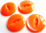 B16856 19mm Fluorescent Orange Polyester Fish Eye 2 Hole Button - Ribbonmoon
