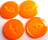 B16857 19mm Neon Orange Polyester Fish Eye 2 Hole Button - Ribbonmoon