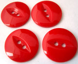 B16865 19mm Red Polyester Fish Eye 2 Hole Button - Ribbonmoon