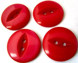 B16866 19mm Cardinal Red Polyester Fish Eye 2 Hole Button - Ribbonmoon