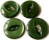 B17001 16mm Leaf Green 2 Hole Polyester Fish Eye Button - Ribbonmoon