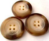 B1702 25mm Creams and Brown Chunky Matt Centre 4 Hole Button - Ribbonmoon