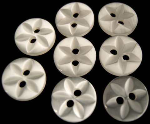 B1712 11mm White 2 Hole Polyester Star Button - Ribbonmoon