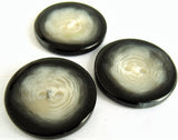 B17142 28mm Black-Natural Whites High Gloss Polyester 2 Hole Button