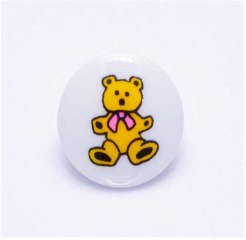 B17159 14mm Teddy Bear Picture Design Childrens Novelty Shank Button
