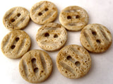 B1723 13mm Beige's and Brown Textured Matt Stone Effect 2 Hole Button - Ribbonmoon