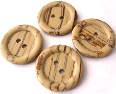 B1747C 20mm Beige and Brown Soft Sheen 2 Hole Button