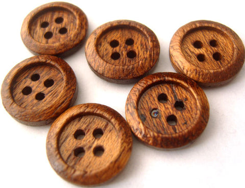 B10010 15mm Wood 4 Hole Button