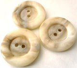 B1771 25mm Naturals, Beige and Bronw Gloss 2 Hole Button - Ribbonmoon