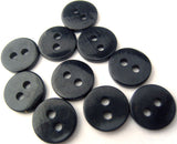 B1785 11mm Midnight Navy Ceramic Effect Gloss 2 Hole Button - Ribbonmoon