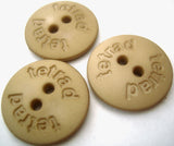 B1787 22mm Fawn Beige Matt 2 Hole Button, Lettered "tetrad" - Ribbonmoon