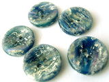 B17910 17mm Blue, White and Iridescent Glossy 2 Hole Button