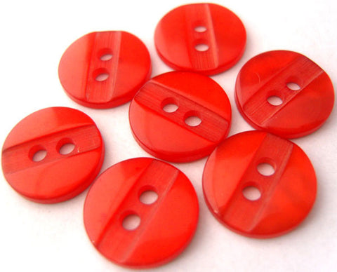 B1807 12mm Flame Red Orange Pearlised 2 Hole Button - Ribbonmoon