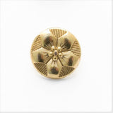 B18214 10mm Gold Flower Design Metal Shank Button