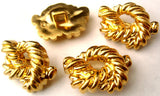 B1823 26mm Gold Gilded Poly Staffordshire Knot Shank Button - Ribbonmoon