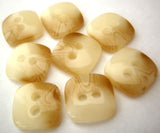 B1921 12mm Pale Cream- Brown Gloss Polyester 2 Hole Button