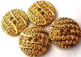 B7002 21mm Gilded Dark Gold Poly Textured 2 Hole Button
