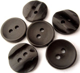 B1942C 14mm Black Reversible Gloss 2 Hole Buttons - Ribbonmoon